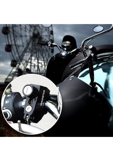 Knmaster Evrensel Motosiklet Kask Kilidi 22-26 Mm Siyah