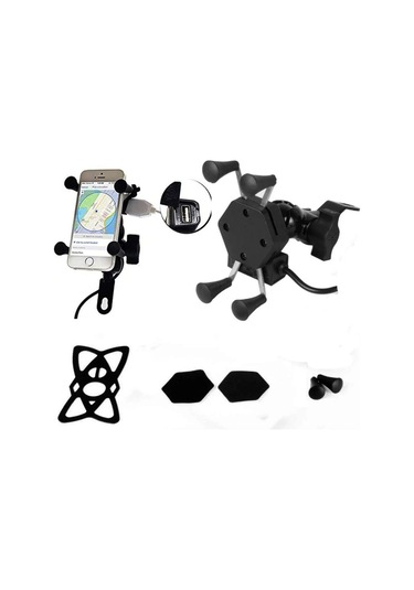 Motosiklet Telefon Tutucu Scooter Unıversal Metal Ayna Bağlantılı 360 Dönebilen Motor Telefon Tutucu