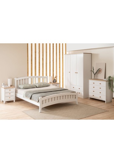 Lrya Modern İnci Beyaz Çift Kişilik Karyola