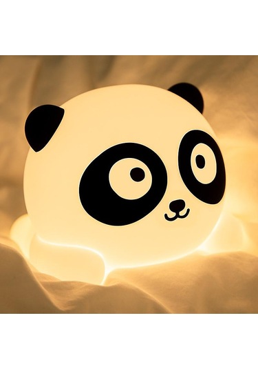 Çocuklar İçin Sevimli Gece Lambası Panda Lamba 7 Renk Değiştiren Silikon Dokunmatik Diğer