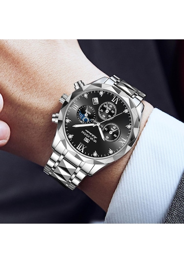 Altın Va Va Voom Kuvars İzle Erkekler Üst Marka Yüksek Kalite Paslanmaz Çelik 30 M Su Geçirmez Aydınlık Tarih Hafta Spor İş Kol Saatleri