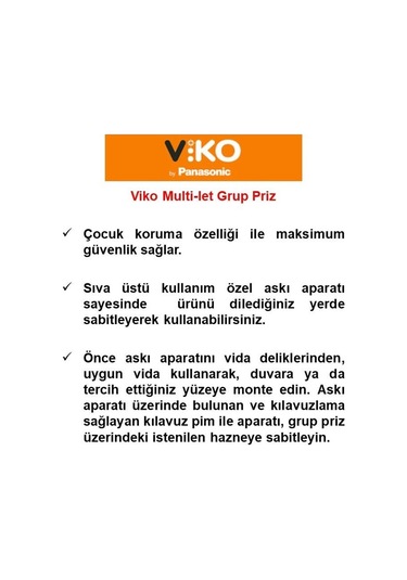 Viko Siyah Set Multi-let 2'li Topraklı Çocuk Korumalı Grup Priz -5 Metre + 3'lü Yonca Fiş-priz 5 M