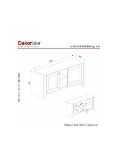 Dekorister Madura Konsol Safir - Hazeran 150 cm