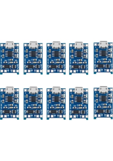 10Lu Micro Usb Tp4056 Bms 5v 1a Korumalı Lityum Pil Şarj Devresi