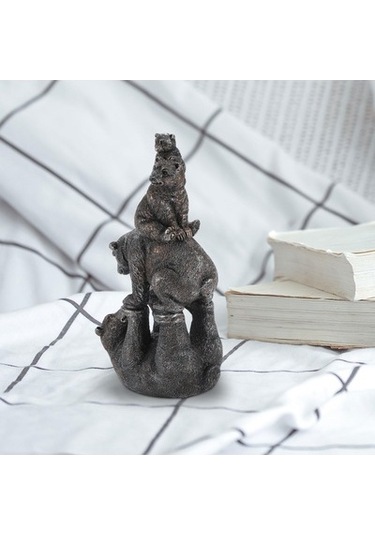 Lijinxu Siyah Ayı Heykelcik Ofis Ev Dekorasyon Çim Için Açık Dekor