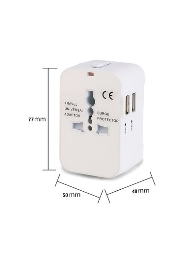 Trendooze Evrensel Seyahat Şarj Cihazı - 2x Usb, 110-250v, 4 Ülke Uyumlu