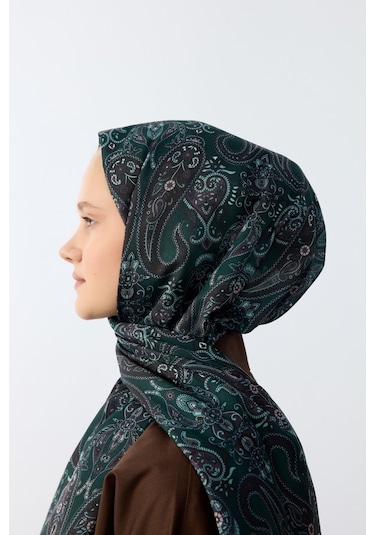 Mirsoy Scarf Asya Etnik Desen Şal Yeşil