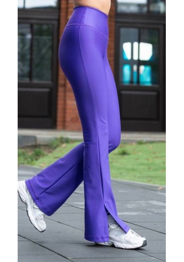 Mor Yırtmaçlı İspanyol Paça Spor Tayt