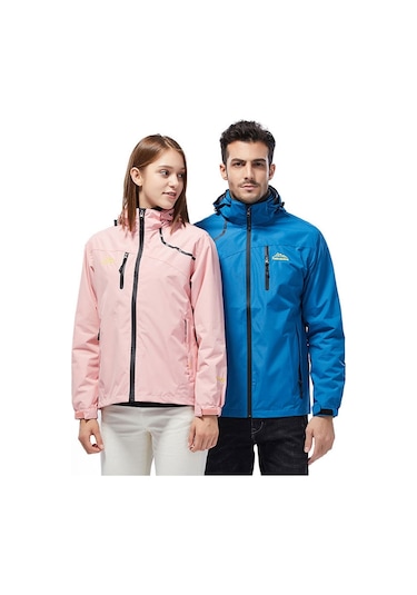 Kadın Açık Spor Tek Katmanlı Stormsuit Aşınmaya Dayanıklı Su Geçirmez Rüzgar Geçirmez Mont Pembe