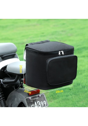 Dianziye Elektrikli Motosiklet Arka Sandalye Depolama Çantası - Büyük Kapasiteli, Dayanıklı Malzeme, Kolay Kurulum - Siyah Evcilik Ve Taşıma Aleti