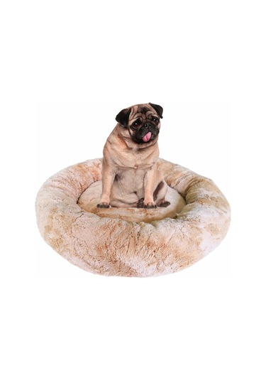 Peluş Silikon Elyaflı Köpek Yatağı 50 x 50 x 17 CM Çok Renkli