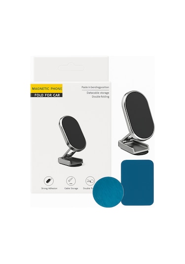 Araç İçi Telefon Tutucu Mıknatıslı Metal Gövdeli İthal Gri