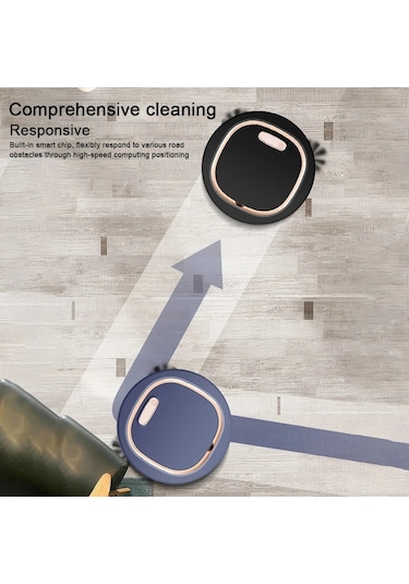 Yeni Süper Sessiz Kablosuz Elektrikli Süpürge Robotu 3 In 1 Süpürme Mop Ev Blue Mavi
