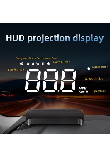 Geeksen Araç Hud Gösterge: 3.5" Gps Hız Göstergesi, Yorgunluk & Hız Uyarı Sistemi, Otomatik Parlaklık