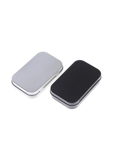 Hayatta Kalma Kiti Teneke Küçük Boş Metal Teneke Kapaklı Saklama Kutusu Kasa Düzenleyici Para Madeni Para Şeker Anahtar Siyah