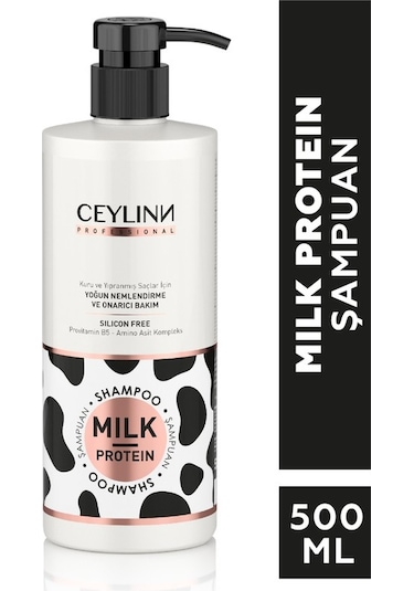 Ceylinn Milk Protein Kuru ve Yıpranmış Saçlar İçin Silikonsuz Şampuan 500 ML