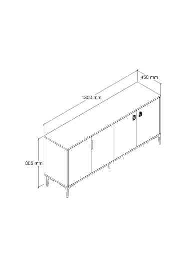 4003 Neva Konsol 180 Cm Sepet - Beyaz Tv Ünitesi - Yemek Odası - Kahve Köşesi Sepet