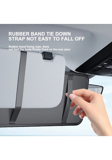 Seametal Lüks Araba Güneşlik Organizatör Evrensel Visor Paneli Saklama Çantası Pu 1pc