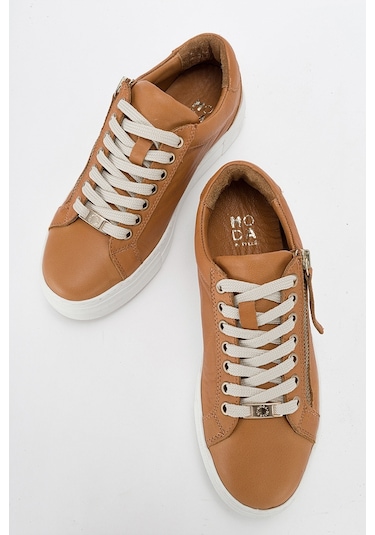 Luvishoes Berly Taba Hakiki Deri Kadın Sneakers Taba