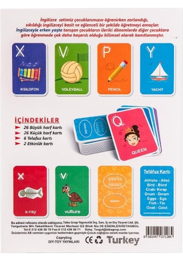 İngilizce Alfabe Flash Kartları DIY-FCİ1284