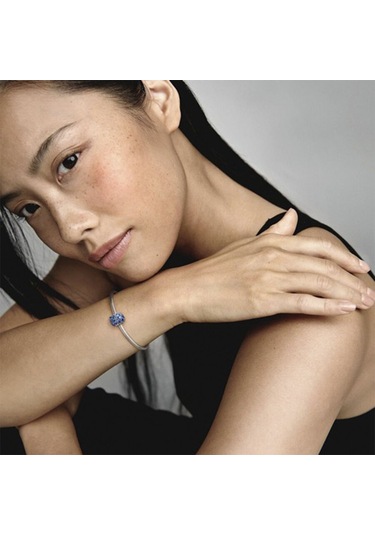 Nur Silver Pave Baget Taşlı Gümüş Charm Nur-bl12403