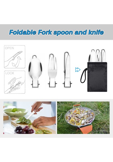 Kamp Tencere Portatif Dağınıklık Kiti Kamp Tencere Y27900c-1 Turuncu