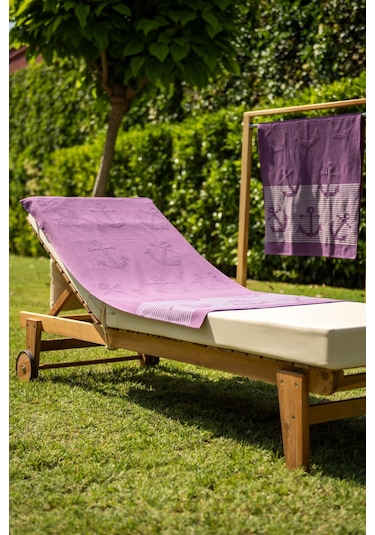 Menderes Home Cotton Collection Bukle Plaj Havlusu Çapa Mor