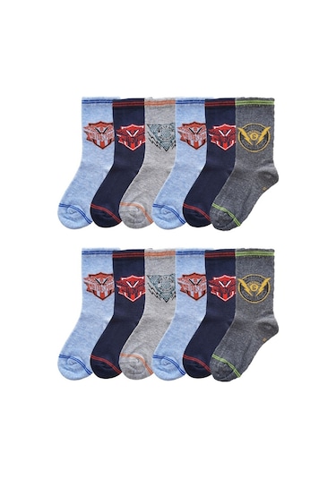 Ekinoks Erkek Çocuk Figürlü Soket Çorap 12 Li Paket Asorti