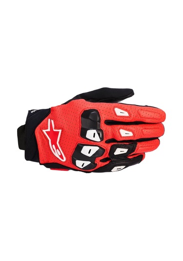Alpinestars Sp X7 Korumalı Motosiklet Eldiveni Beyaz - Kırmızı - Siyah