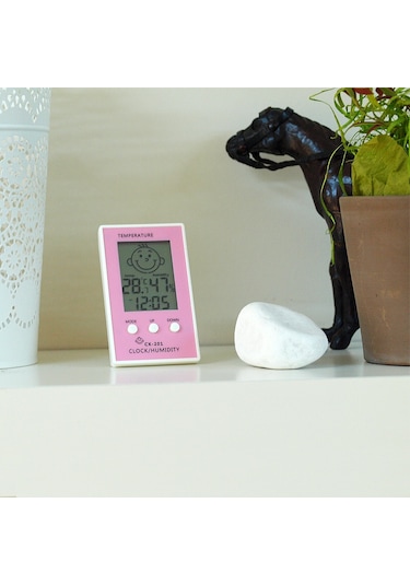 Çocuklar için İç Mekan Termometre ve Nem Ölçer Saatli Thr103