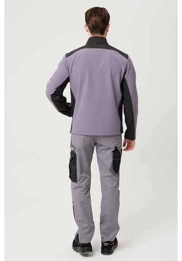 Allium Softshell Mont Suya Dayanıklı Rüzgar Kesici İç Astarlı Gri-siyah