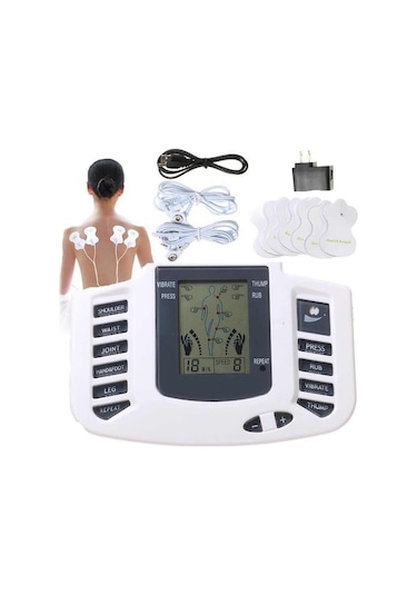 Geniş Ekran Lcd Ekran Elektrikli Masaj Terapisi Vücut Fizyoterapi Aleti Meridyen Akupunktur Beyaz