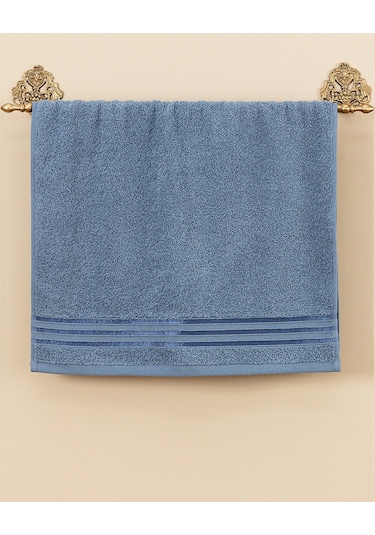 Madame Coco Maynor Bordürü Floşlu Yüz Havlusu Mavi