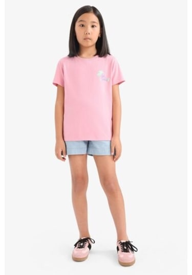 Defacto Kız Çocuk Bisiklet Yaka Baskılı Kısa Kollu Tişört E0349a825smpn666 Pembe Defacto Kız Çocuk Bisiklet Yaka Baskılı Kısa Kollu Tişört E0349a825smpn666 Pembe
