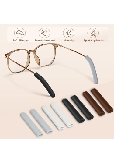 Silikon Gözlük Kulak Yastığı 2 Çift , Azonee Kaymaz Gözlük Tutacakları, Gözlükler İçin Rahat Şakak Uçları, Gözlükler İçin Kaymaz Kulak Pedleri