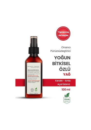 Botanica Comfort Keratin & Amla Yağı Özlü Saç Bakım Yağı 100 ML