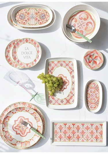 The Mia Dolce Vita Çay Tabağı 6lı Set 13 Cm Çok Renkli
