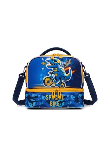 Maxaccess Black Çocuk İzole Çift Bölmeli Okul Spor Oyuncak Araba Desenli Yemek Çantası Black