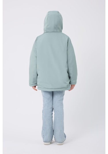 Freemen Kız Çocuk Mint Yeşil Kürklü Su Ve Rüzgar Geçirmez Kapüşonlu 3 Kışlık Mont Mint Yeşil Mint