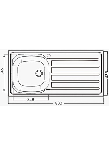 Artenova Tezgaha Sıfır Keten Dokulu K-t 86x43.5 Sol Evye Krom
