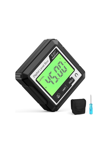 Vkemall Dijital İklinometre: Lcd Arka Işık, Manyetik Taban, Açı-eğim Dönüşümü, Veri Kilidi, 4x90 Ölçüm