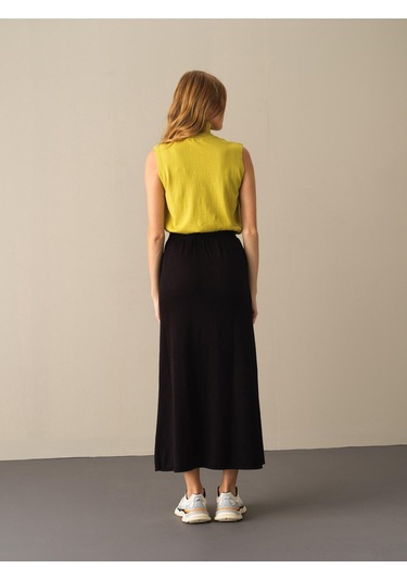 Siyah Regular Fit Triko Uzun Etek 850893 Siyah