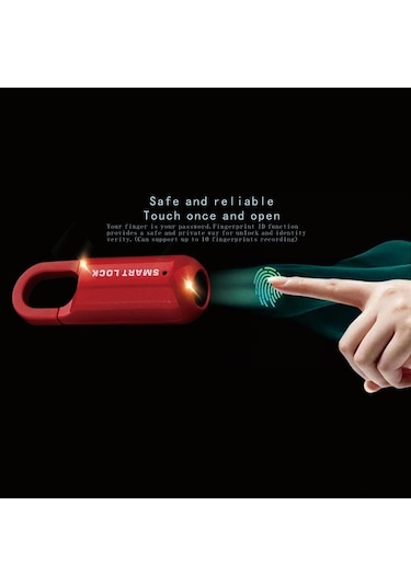 Createtech Akıllı Parmak İzi Kilit - Anahtarsız, Şifresiz, Su Geçirmez, Taşınabilir Güvenlik Çözümü