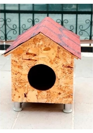 Berilya Su Geçirmez Dış Mekan Ahşap Kedi Evi 35 x 40 x 42 CM