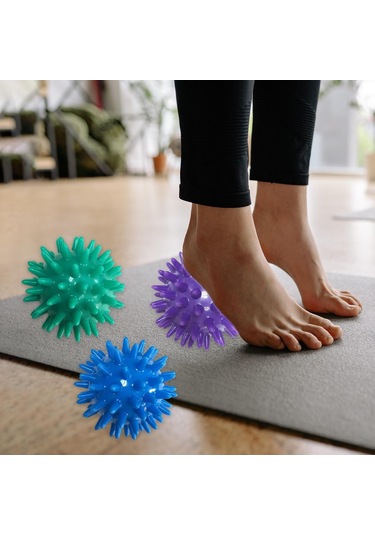 Homyl 3x Masaj Topu Relax Kompakt Yoga Pilates Omuz Sırtı Için Sarı