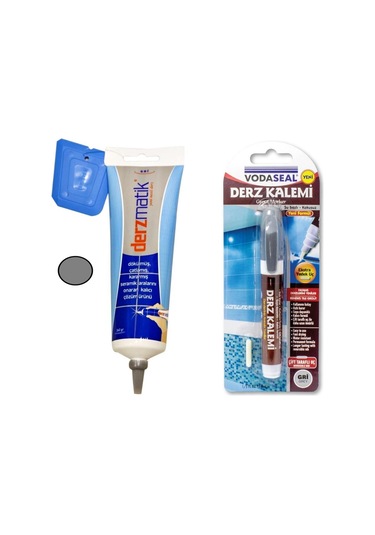 Derzmatik Derz Dolgu 360 gr Gri + Derz Kalemi Gri Set
