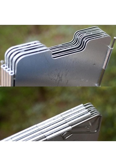 Novahub Genişletilmiş Mini 9 Parça Soba Kafası Ön Cam Taşınabilir Kamp Aksesuarları 8 Piece Windscreen Gümüş Gümüş