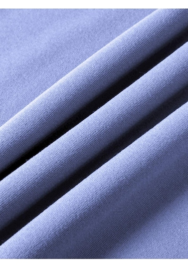 Kod Adr-shen Ezwear Letter Graphic Thermal Lined Sweatshirt-trzksw135 Mavi