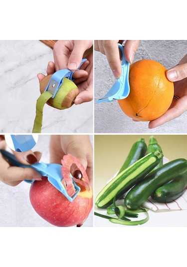 Cbtx Paslanmaz Çelik Bıçak Plastik Saplı Yaratıcı Soyucu Dönen Stil Meyve Bıçağı Rastgele Renk Teslimatı