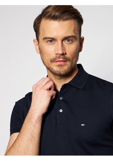 Tommy Hilfiger Polo Yaka Pike Erkek T-shirt Lacivert
